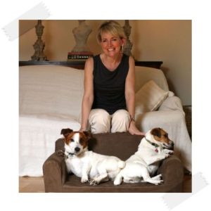 Brown suede finish sofa dog bed, high‑sided suede‑look pet sofa with deep cushion.