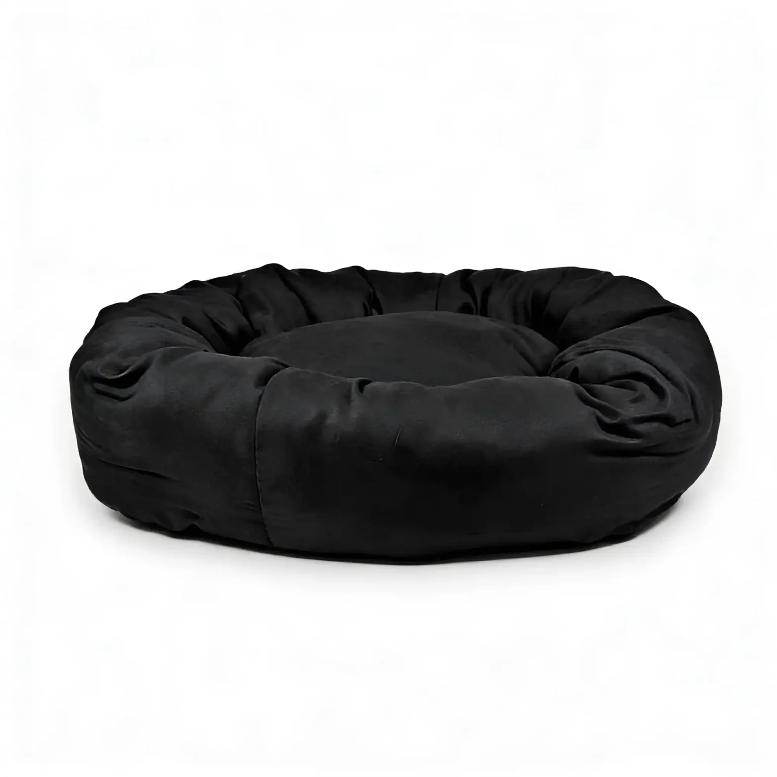 Faux suede donut dog beds, soft calming nest in multiple sizes