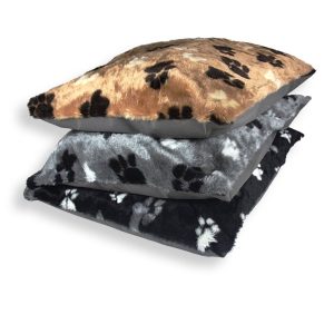 Fur paws dog cushions wholesale bundle, faux fur paw print pillows for dog beds.