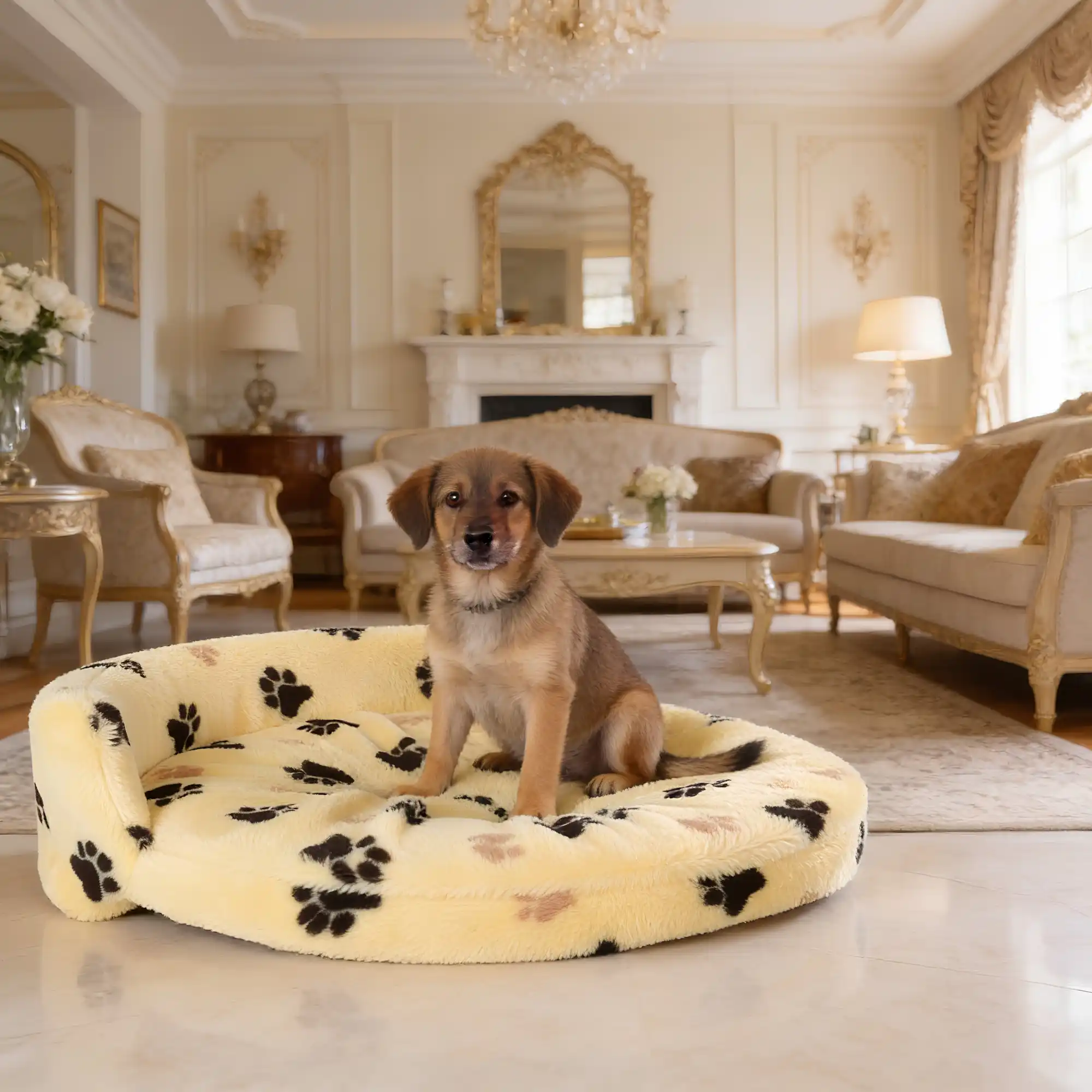 Fur Paws – Pet Ring Sofa – BIG DOG BED!04 Faux Fur Ring Sofa Dog Bed – colour options