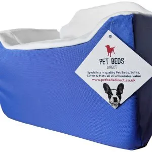 Purple pet car safety seat, cosy padded purple booster for dogs and cats, safe travel bed with adjustable straps
