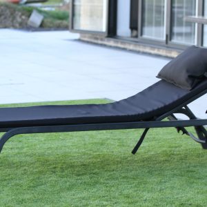 Sun lounger pad with free head cushion, 72 x 20 inch thick garden lounger mattress, comfortable sunbed cushion for patio and pool