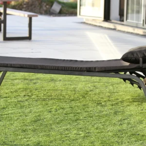 Sun lounger pad with headrest, thick garden lounger cushion, comfortable outdoor sun chair pad in modern fabric